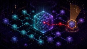 AI ajanının uzun süreli belleğine sızan kırmızı zehirli veri parçasını gösteren piksel sanat görseli